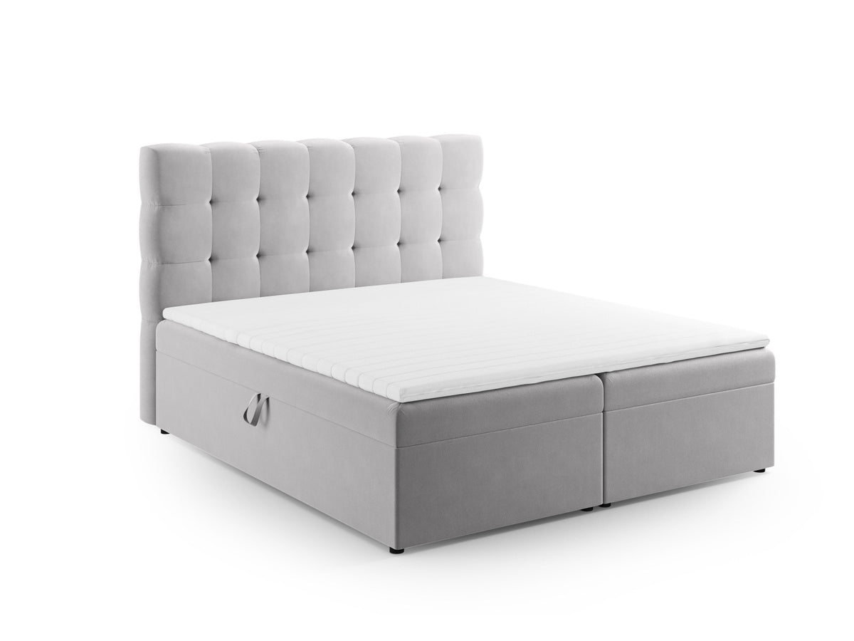 Boxspring Bett Set Bali 180cm in Silver-Bluvel präsentiert im Onlineshop von KAQTU Design AG. Bett ist von Cosmopolitan Design