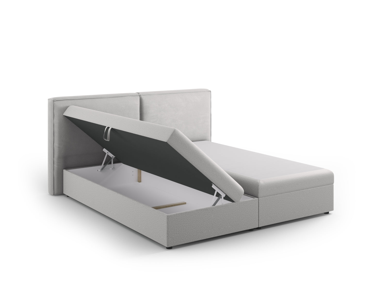 Modernes Boxspringbett-Set Arendal in sanftem Grau, perfekt für ein zeitgemäßes Schlafzimmer, von Cosmopolitan Design.