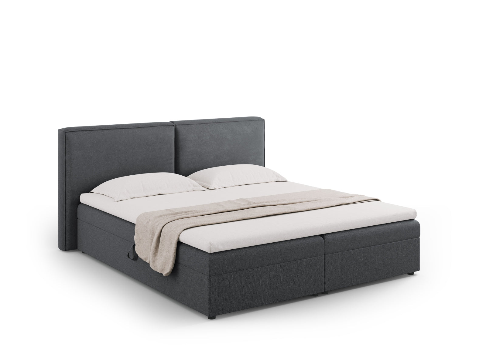 Arendal Boxspring Bed Set  206cm in Dark Grey präsentiert im Onlineshop von KAQTU Design AG. Bett ist von Cosmopolitan Design
