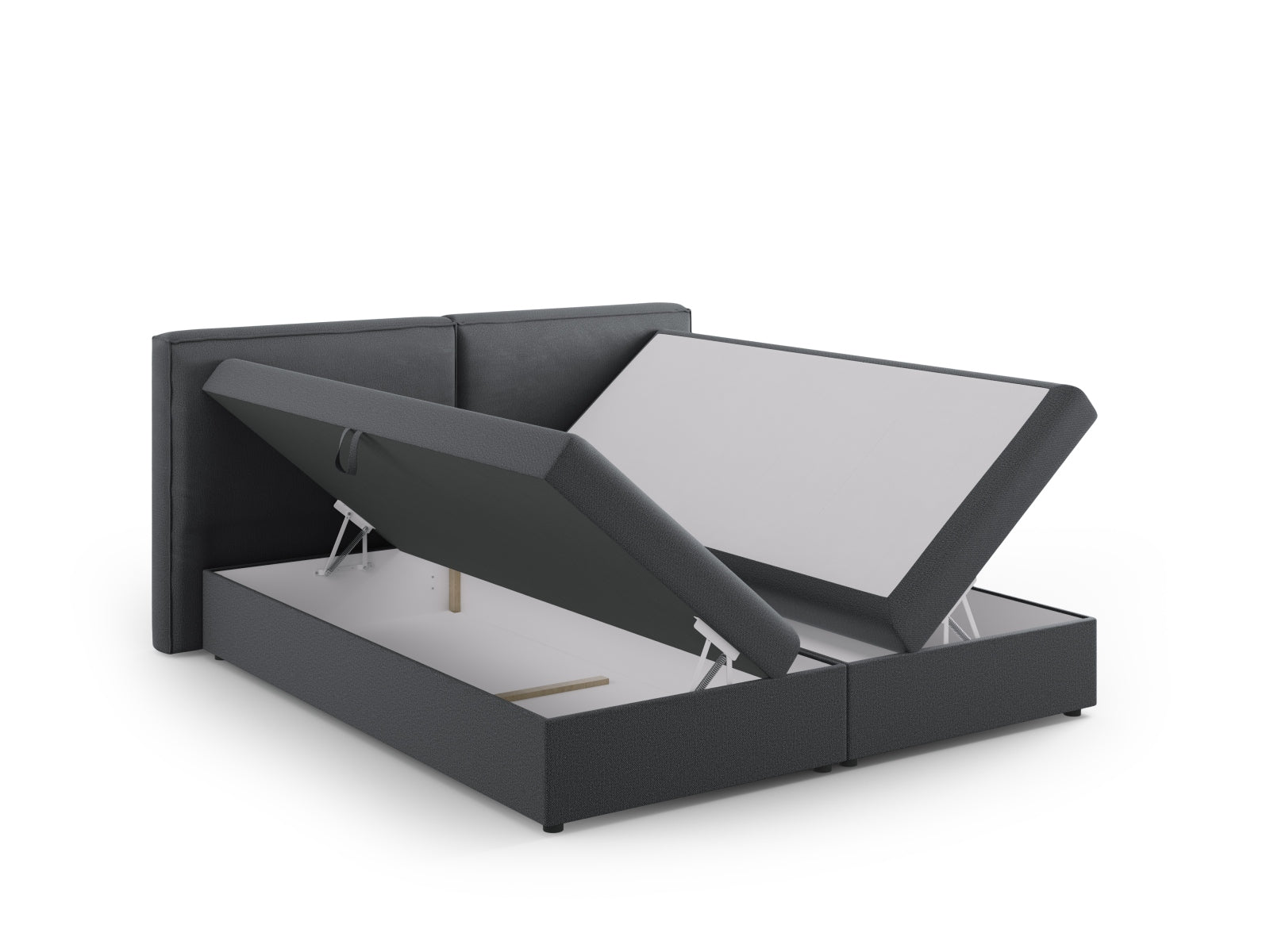 Elegantes Boxspringbett-Set Arendal in stilvollem Dunkelgrau, 180 cm, von Cosmopolitan Design – ideal für eine moderne Schlafumgebung.