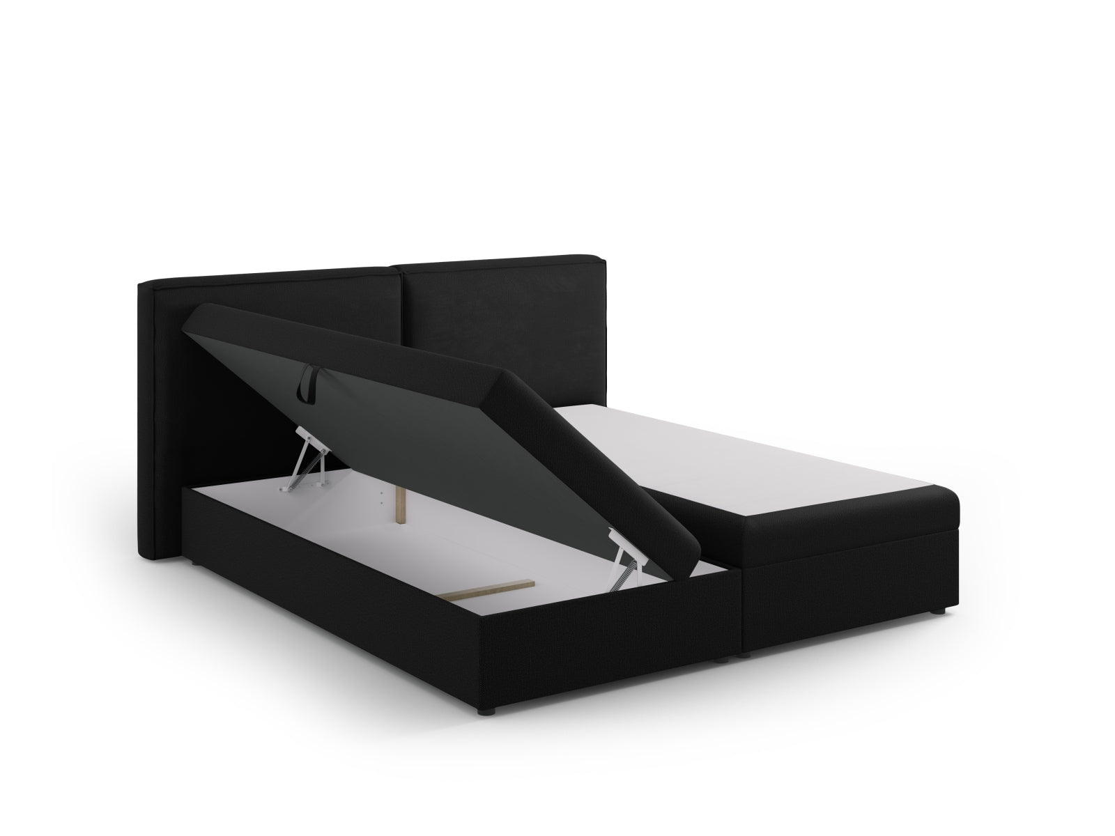 Luxuriöses Boxspringbett-Set Arendal in 180 cm, modernes Schwarz, vereint Komfort und Stil für ein traumhaftes Schlaferlebnis.