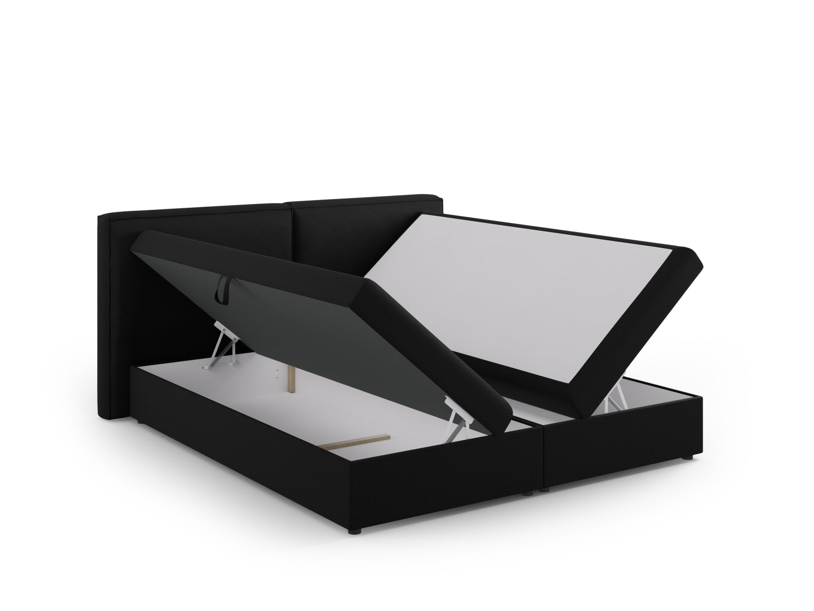 Elegantes Arendal Boxspringbett-Set in 180 cm, stilvolles Design in Schwarz, ideal für erholsame Nächte und modernes Schlafzimmer.
