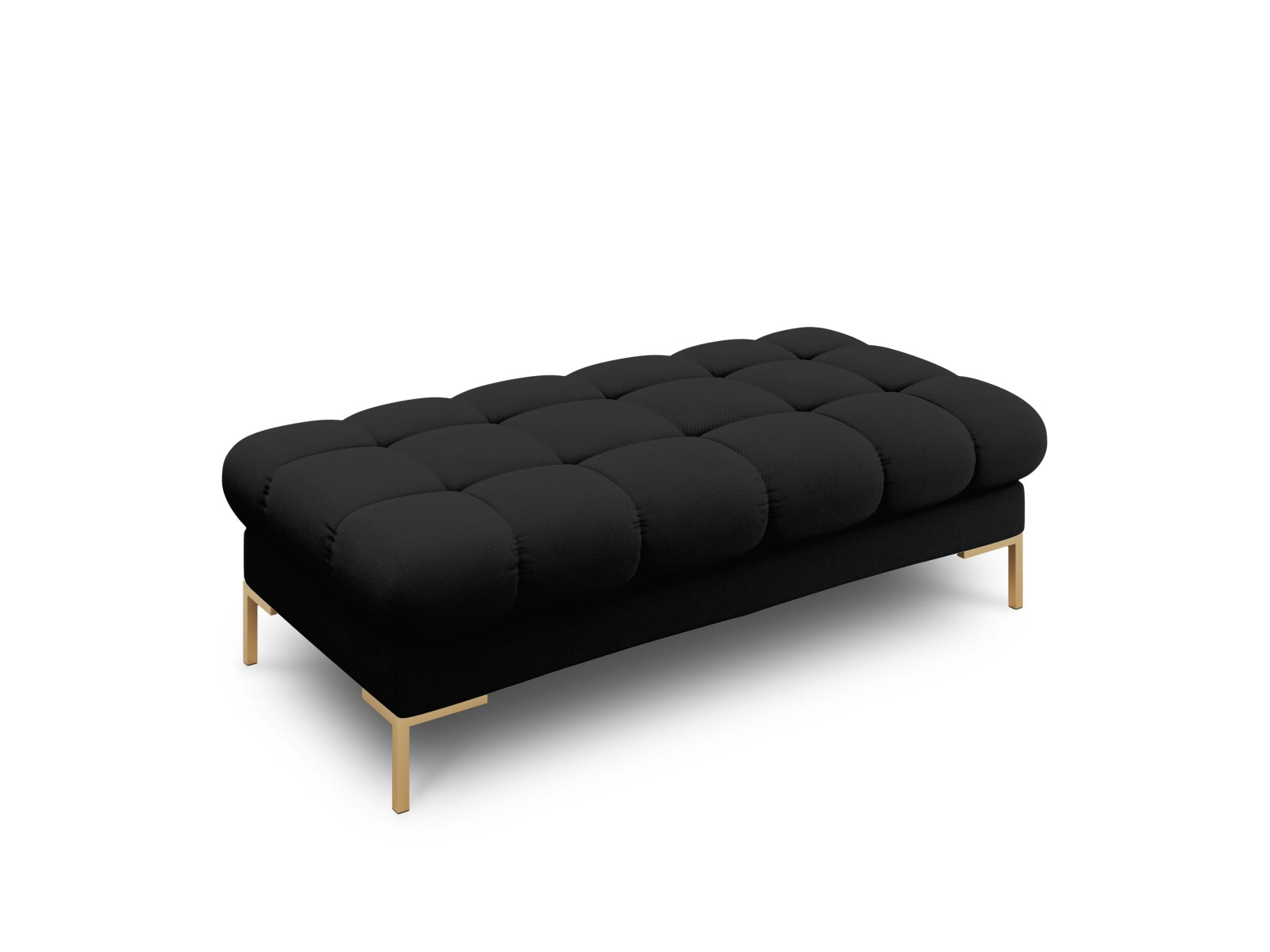 Moderne 2-Sitzer Bank Bali in stilvollem Schwarz-Weiß, perfekt für kreative Wohnkonzepte und gemütliche Entspannungsmomente.
