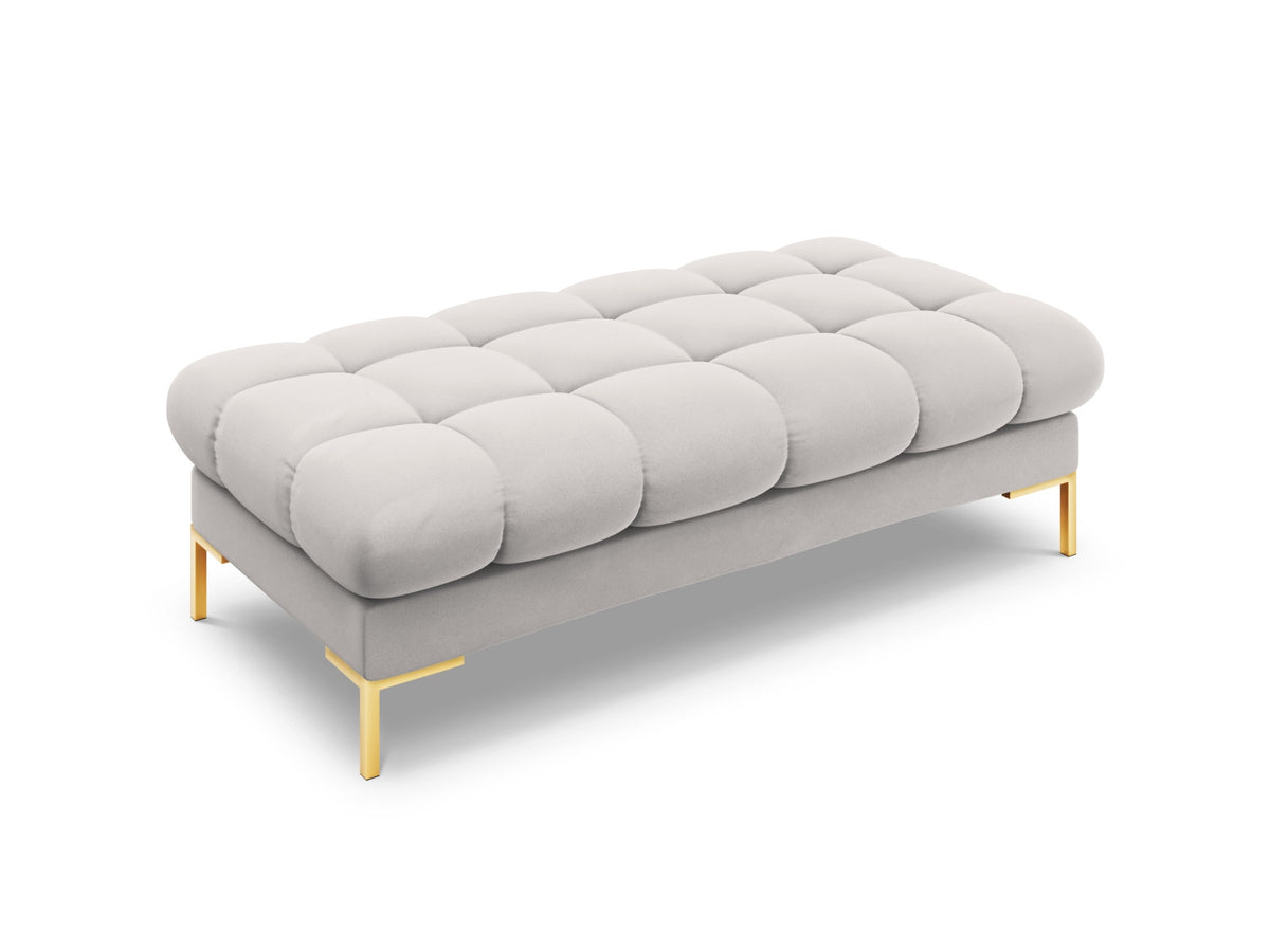 Modulares 2-Sitzer Sofa Bali mit samtähnlichem Bezug auf schlanken Metallbeinen