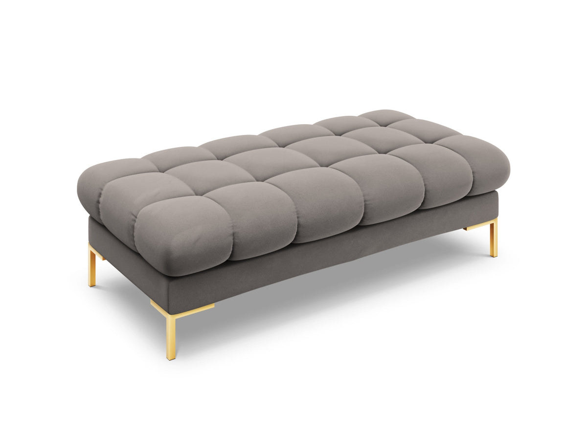 Modulares 2-Sitzer Sofa Bali mit samtähnlichem Bezug auf schlanken Metallbeinen