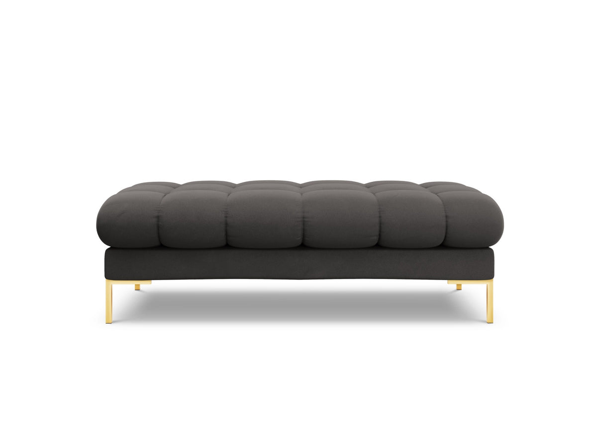 Modulares 2-Sitzer Sofa Bali mit samtähnlichem Bezug auf schlanken Metallbeinen