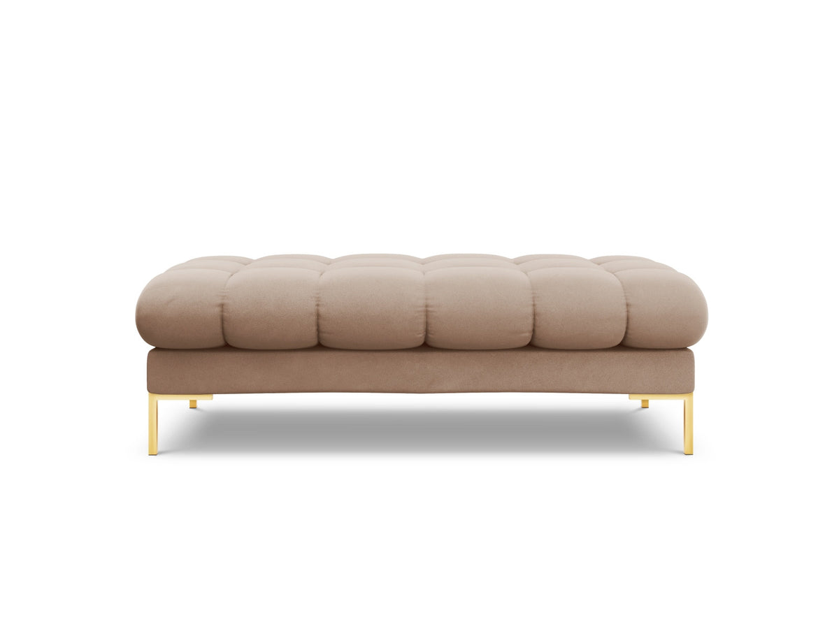 Modulares 2-Sitzer Sofa Bali mit samtähnlichem Bezug auf schlanken Metallbeinen