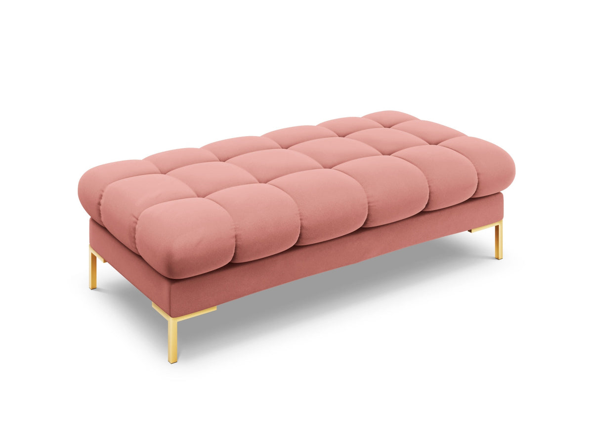 Modulares 2-Sitzer Sofa Bali mit samtähnlichem Bezug auf schlanken Metallbeinen