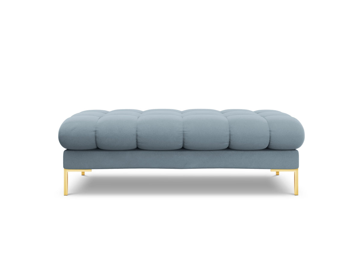 Modulares 2-Sitzer Sofa Bali mit samtähnlichem Bezug auf schlanken Metallbeinen