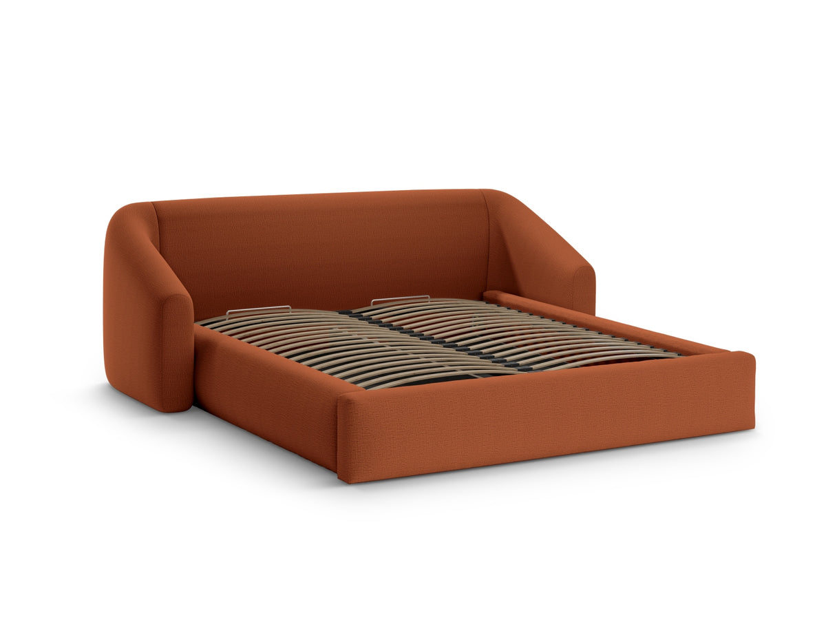 Campi Bett mit Stauraum und Headboard 140cm in Brick-Moly präsentiert im Onlineshop von KAQTU Design AG. Bett ist von Cosmopolitan Design