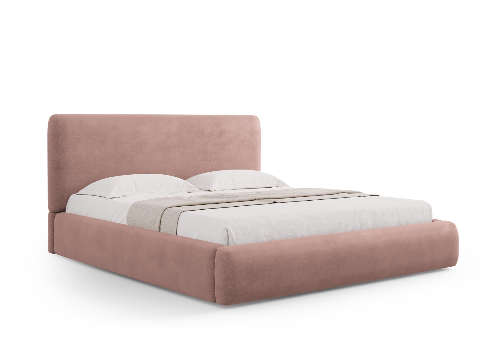 Colonel Bett mit Stauraum und Headboard in Pink präsentiert im Onlineshop von KAQTU Design AG. Bett ist von Cosmopolitan Design