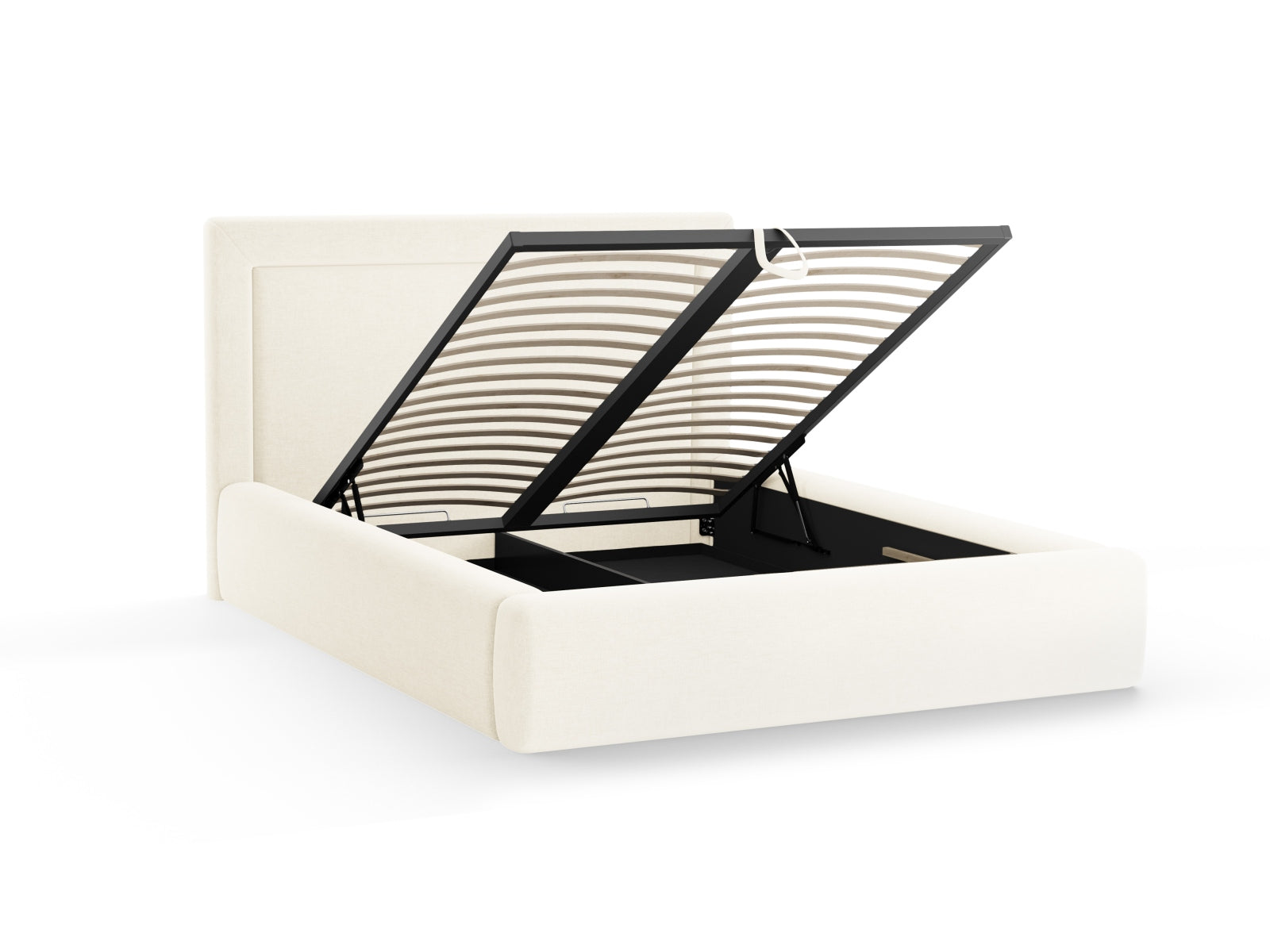Kemer Bett mit Stauraum mit Kopfteil 160cm in White-Baloo präsentiert im Onlineshop von KAQTU Design AG. Bett ist von Cosmopolitan Design