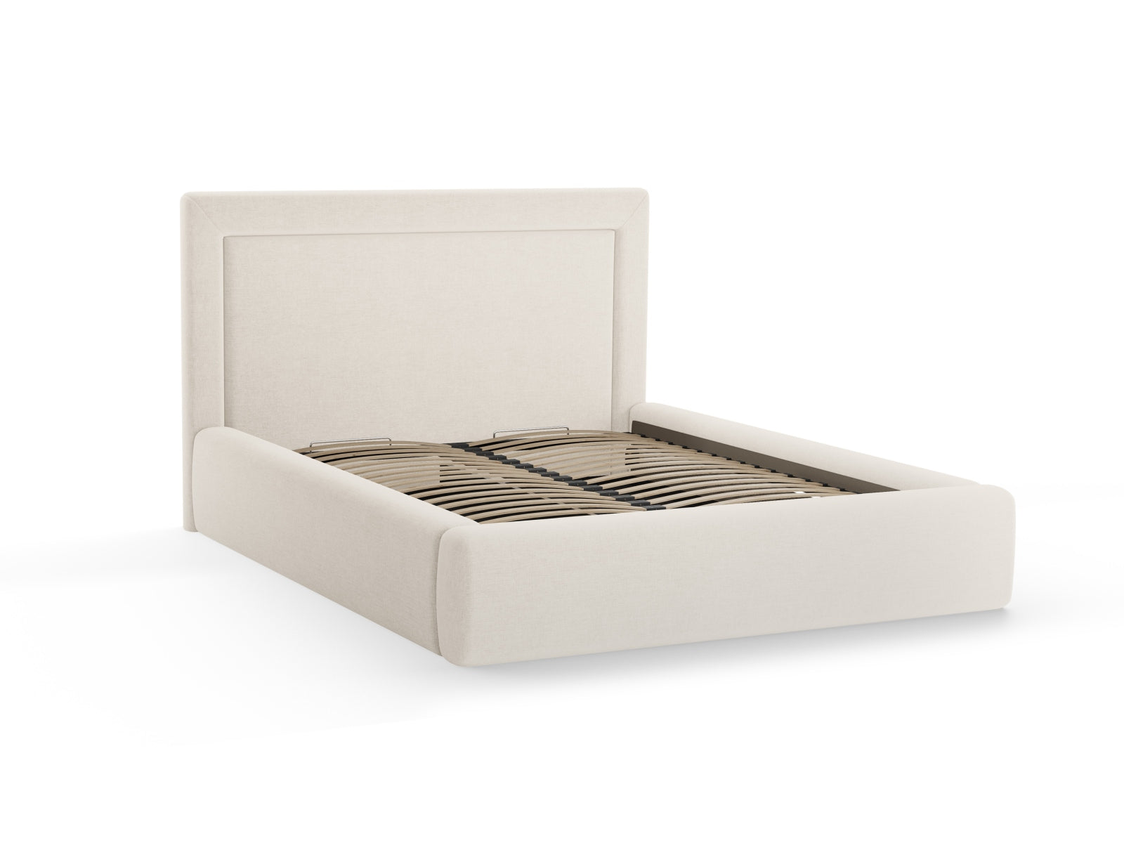 Kemer Bett mit Stauraum mit Kopfteil 160cm in Beige-Baloo präsentiert im Onlineshop von KAQTU Design AG. Bett ist von Cosmopolitan Design