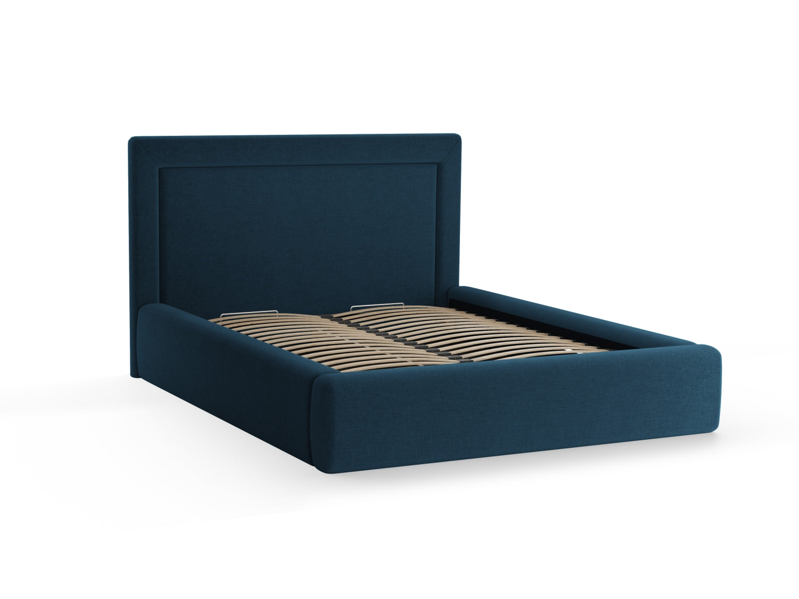Kemer Bett mit Stauraum mit Kopfteil 160cm in Navy Blue-Wind präsentiert im Onlineshop von KAQTU Design AG. Bett ist von Cosmopolitan Design