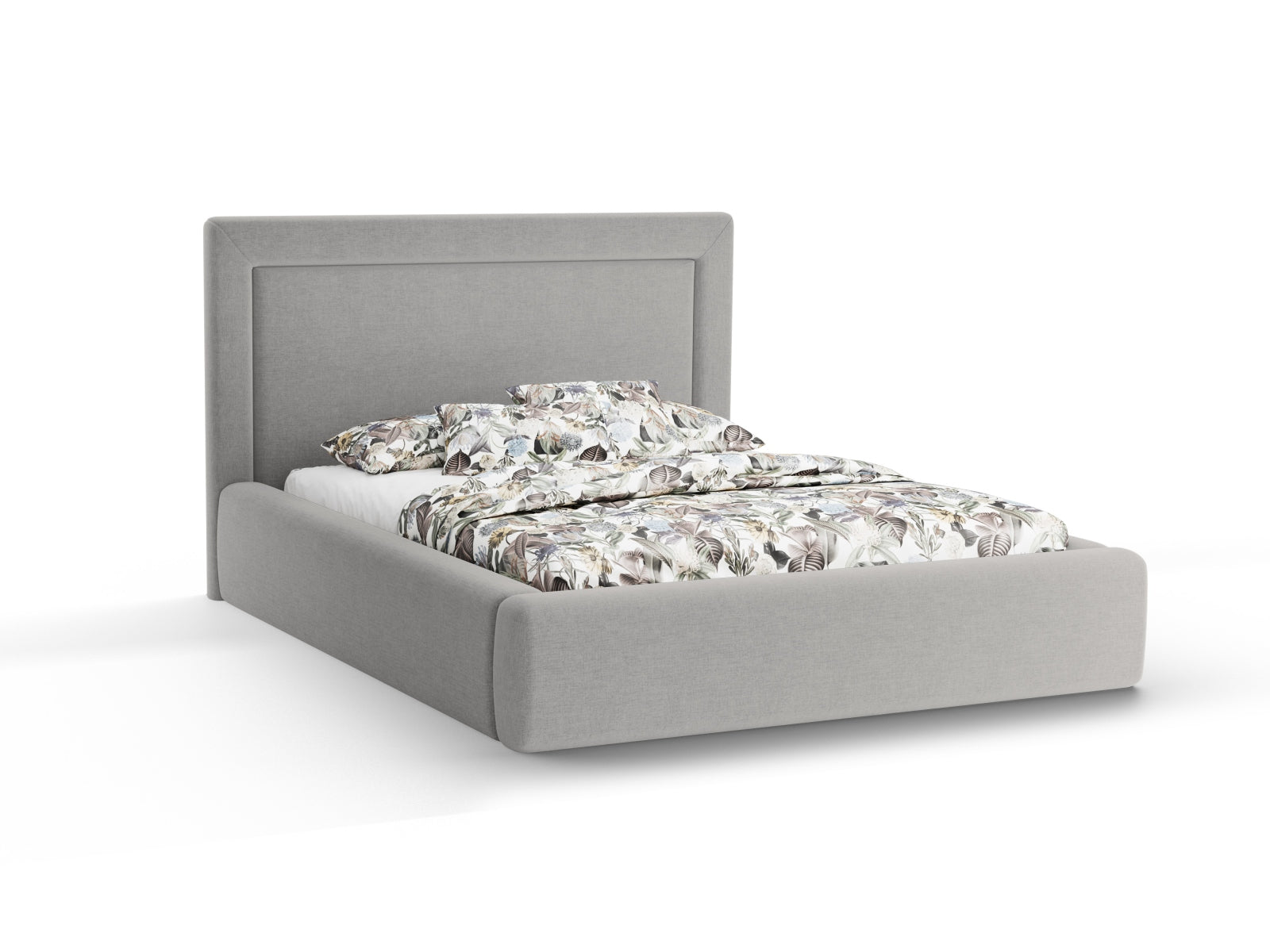 Kemer Bett mit Stauraum mit Kopfteil 160cm in Grey-Wind präsentiert im Onlineshop von KAQTU Design AG. Bett ist von Cosmopolitan Design