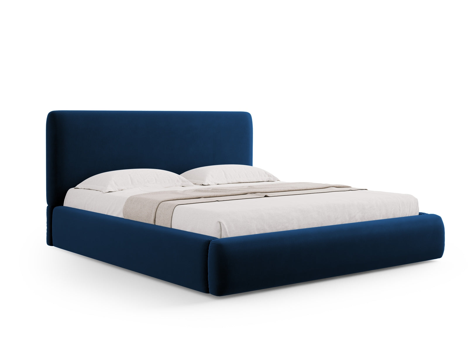 Colonel Velour Bett mit Stauraum und Headboard in Royal Blue präsentiert im Onlineshop von KAQTU Design AG. Bett ist von Cosmopolitan Design