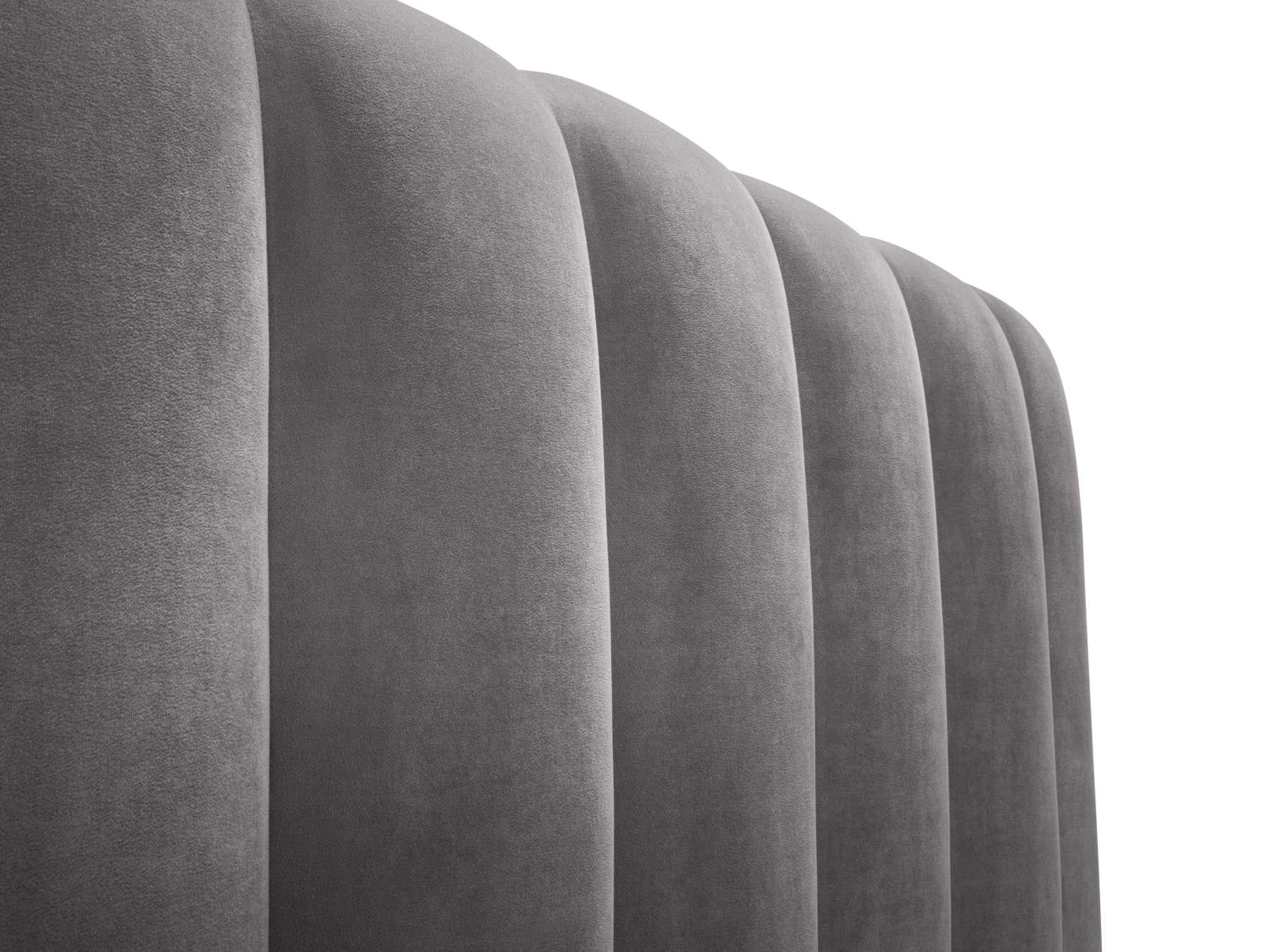 Stylisches Palma Bett in Grey-Bluvel, 160 cm, kombiniert praktischen Stauraum mit einem geschmackvollen Kopfteil für zeitgemäße Einrichtung.