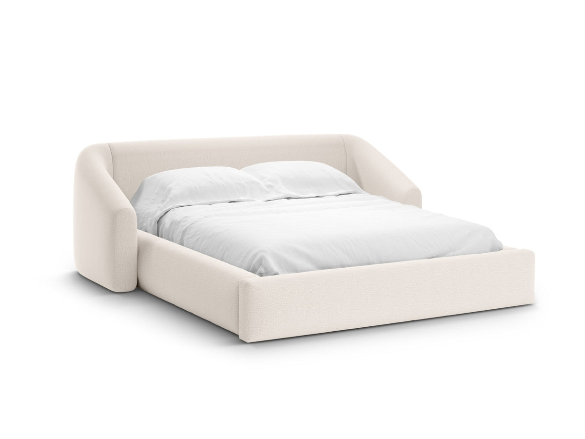 Campi Bett mit Stauraum und Headboard 180cm in Light Beige-Moly präsentiert im Onlineshop von KAQTU Design AG. Bett ist von Cosmopolitan Design