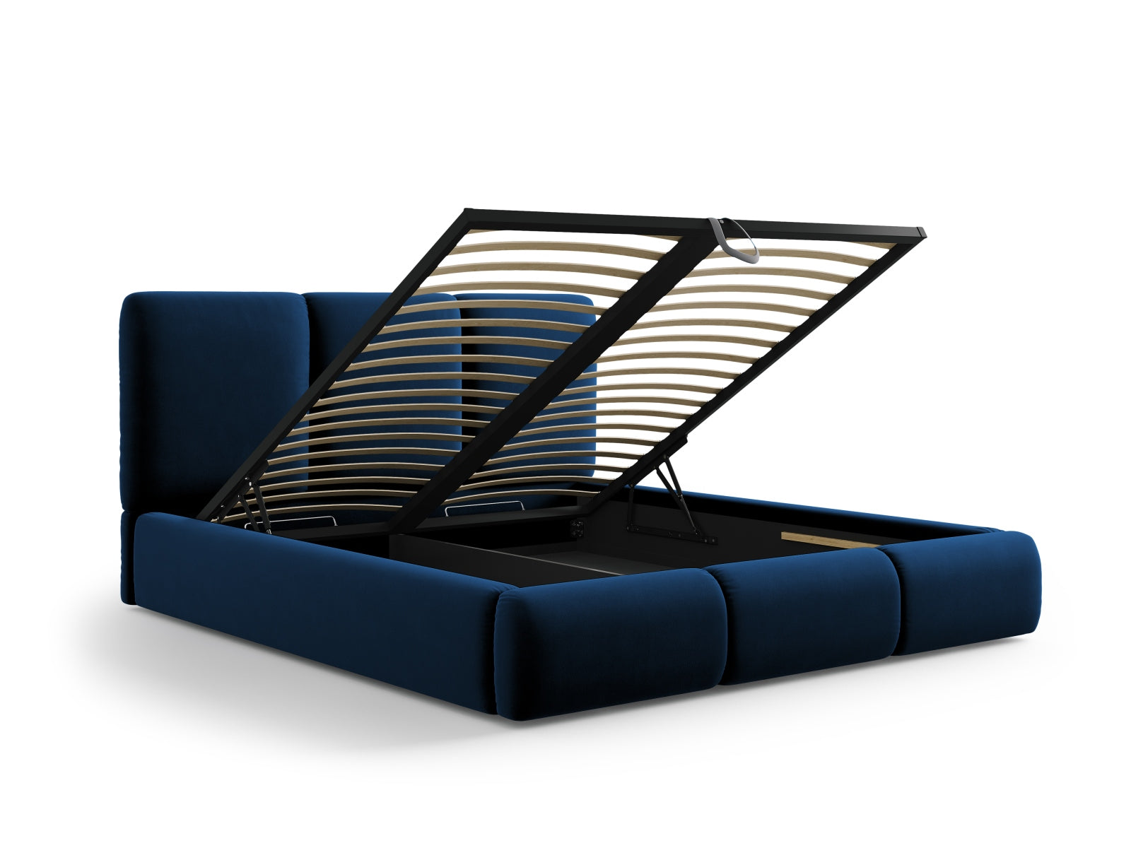 Entdecken Sie das elegante Nicolas Velour Bett von Cosmopolitan Design – ideal für Ihr Schlafzimmer, mit praktischem Stauraum und modernem Kopfteil.