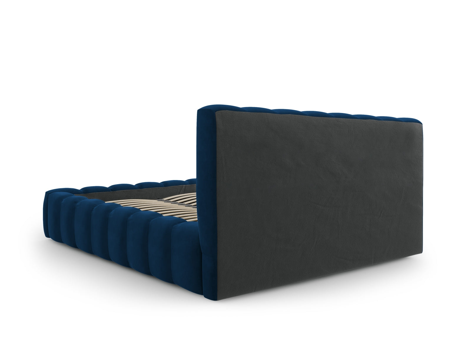 Elegantes Palma Bett in Royal Blue mit praktischem Stauraum und geschmackvollem Kopfteil, ideal für moderne Schlafzimmer.