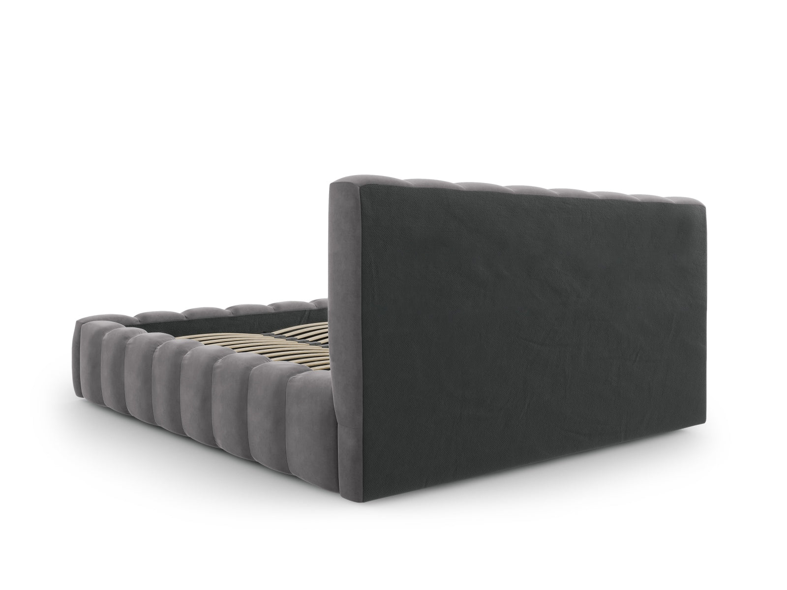 Elegantes Palma Bett mit 180 cm Kopfteil und praktischem Stauraum, ideal für stilvolle und platzsparende Schlafzimmerlösungen.