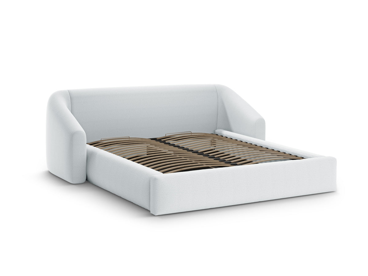 Campi Bett mit Stauraum und Headboard 200cm in Light Grey-Moly präsentiert im Onlineshop von KAQTU Design AG. Bett ist von Cosmopolitan Design