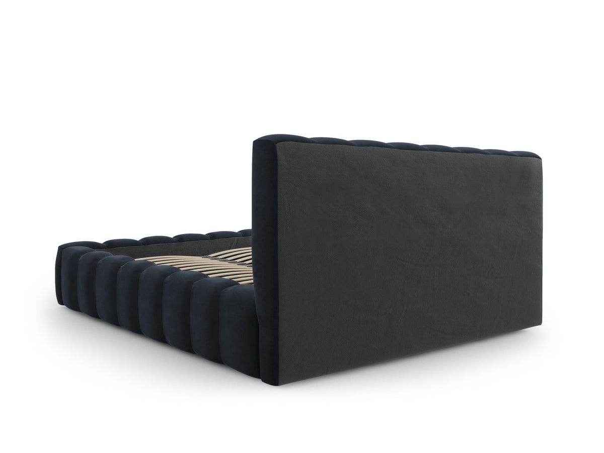 Palma Bett mit Stauraum mit Kopfteil 200cm in Dark Blue-Bluvel präsentiert im Onlineshop von KAQTU Design AG. Bett ist von Cosmopolitan Design