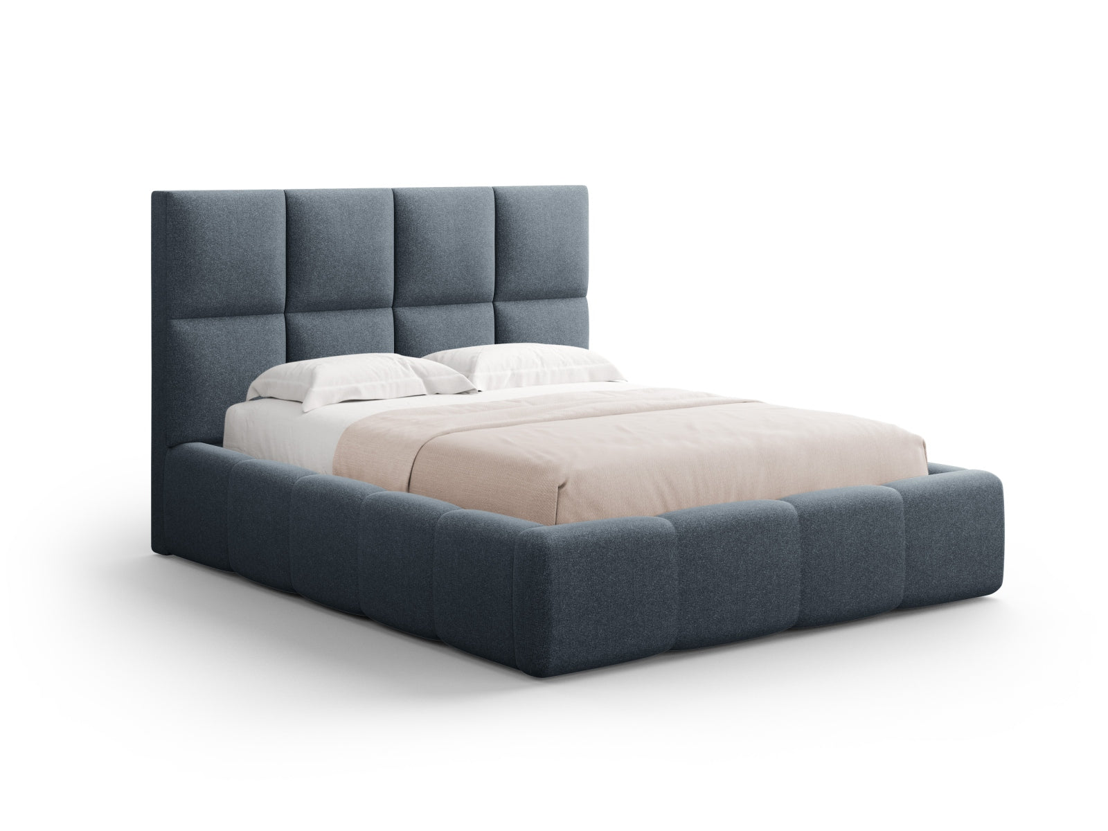 Livigno Bett mit Stauraum mit Kopfteil 200cm in Dark Blue präsentiert im Onlineshop von KAQTU Design AG. Bett ist von Cosmopolitan Design