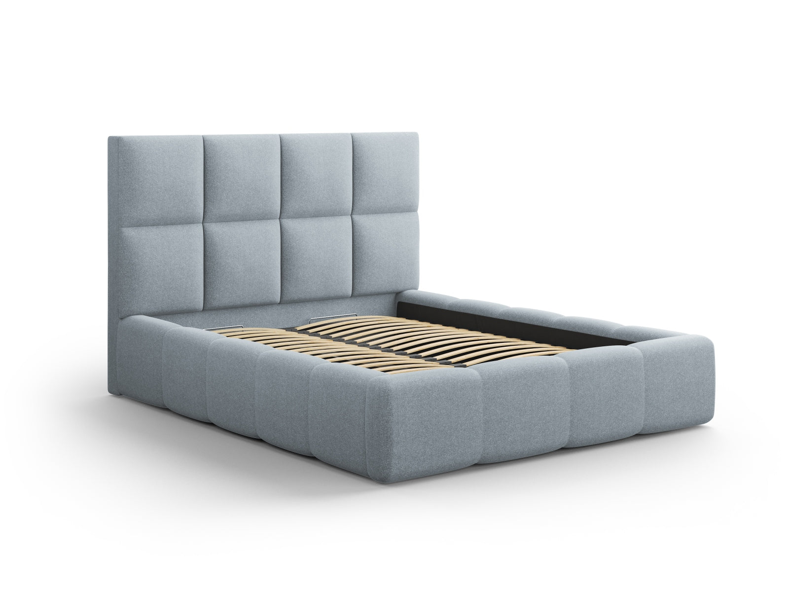 Livigno Bett mit Stauraum mit Kopfteil 200cm in Light Blue präsentiert im Onlineshop von KAQTU Design AG. Bett ist von Cosmopolitan Design