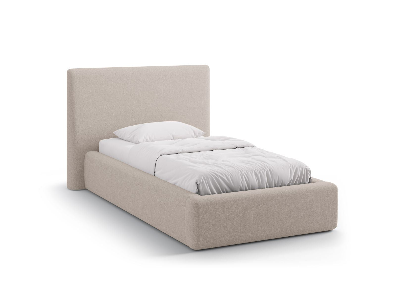 Asti Bett mit Stauraum mit Kopfteil 90cm in Cappuccino-Moly präsentiert im Onlineshop von KAQTU Design AG. Bett ist von Cosmopolitan Design