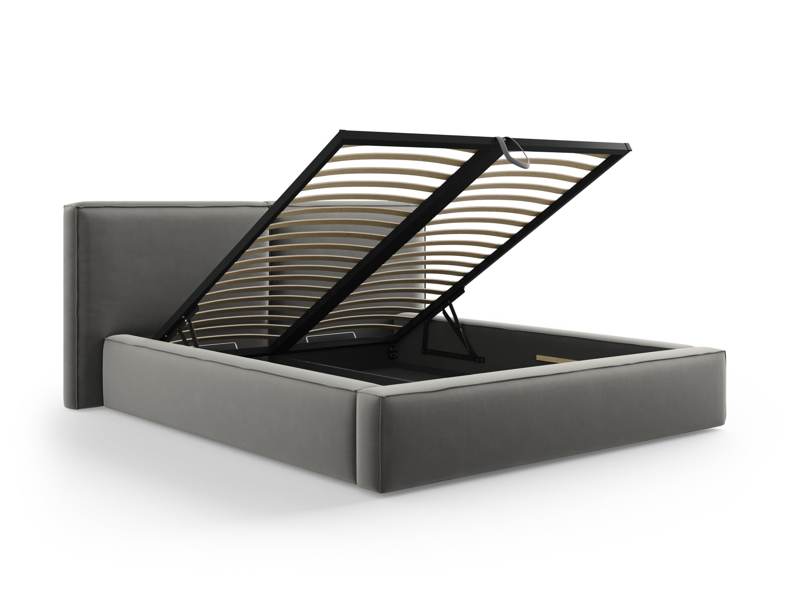 Entdecken Sie das stilvolle Arendal Velour Bett von Cosmopolitan Design. Mit doppeltem Headboard und praktischem Stauraum – ideal für Ihr modernes Schlafzimmer!