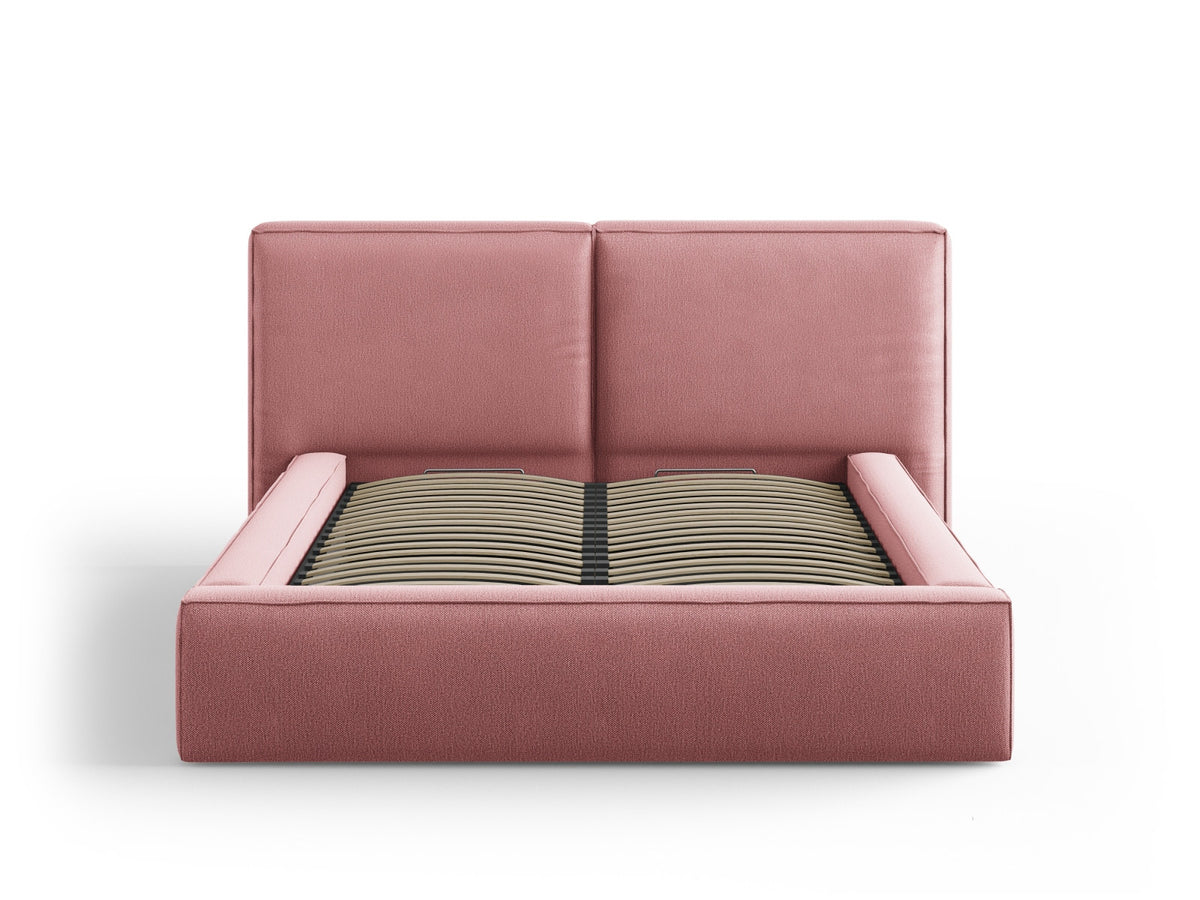 Arendal Bett mit Stauraumfunktion mit doppeltem Headboard 140cm in Pink-Megan präsentiert im Onlineshop von KAQTU Design AG. Bett ist von Cosmopolitan Design