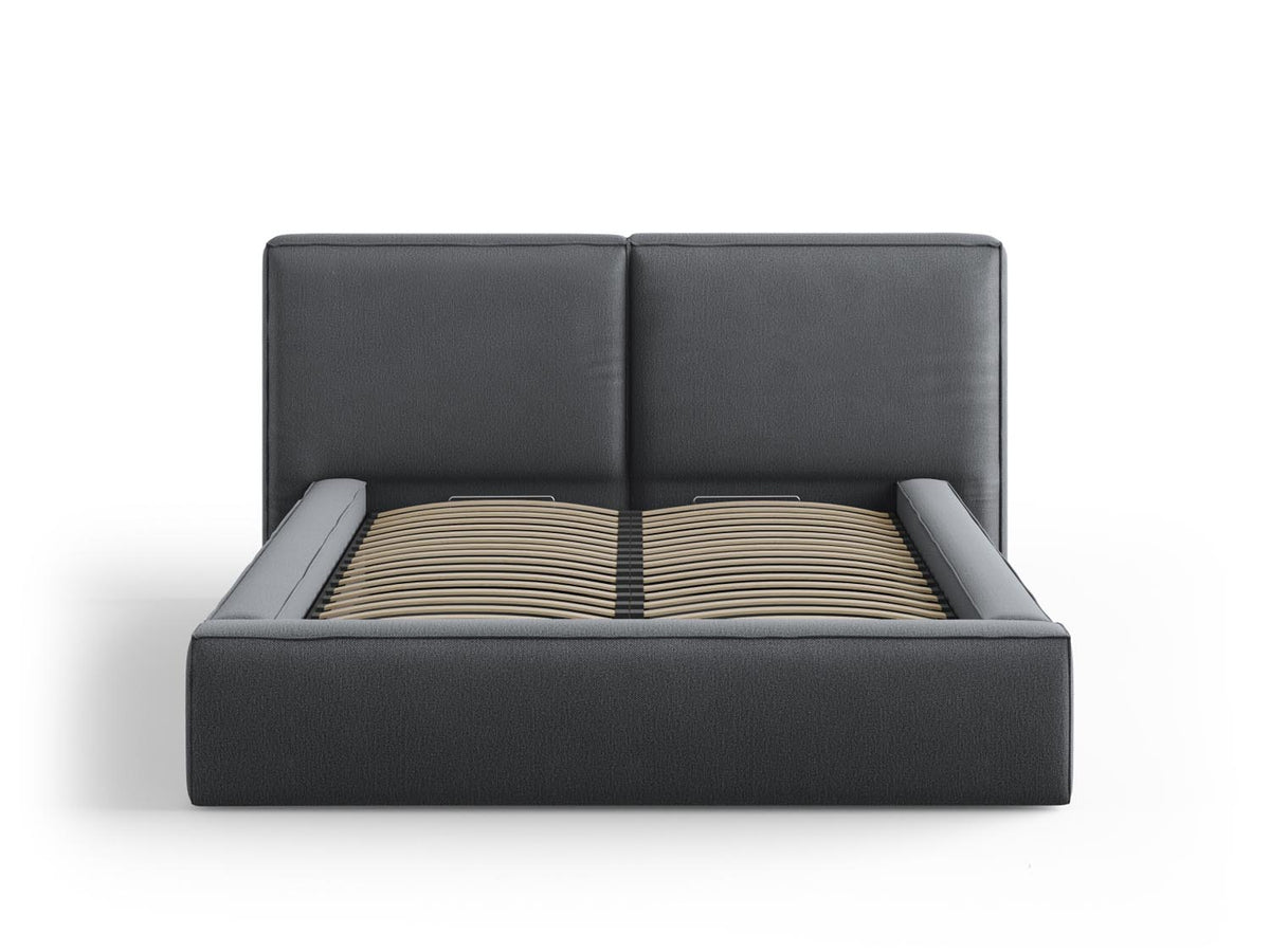 Arendal Bett mit Stauraumfunktion mit doppeltem Headboard 140cm in Dark Grey-Megan präsentiert im Onlineshop von KAQTU Design AG. Bett ist von Cosmopolitan Design