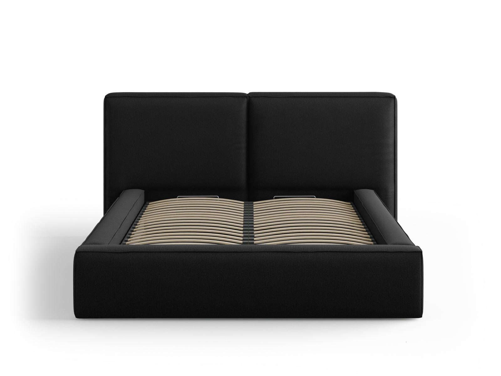 Elegantes Arendal Bett mit praktischem Stauraum und doppeltem Kopfteil in 140 cm Breite, ideal für stilvolle Schlafzimmer.