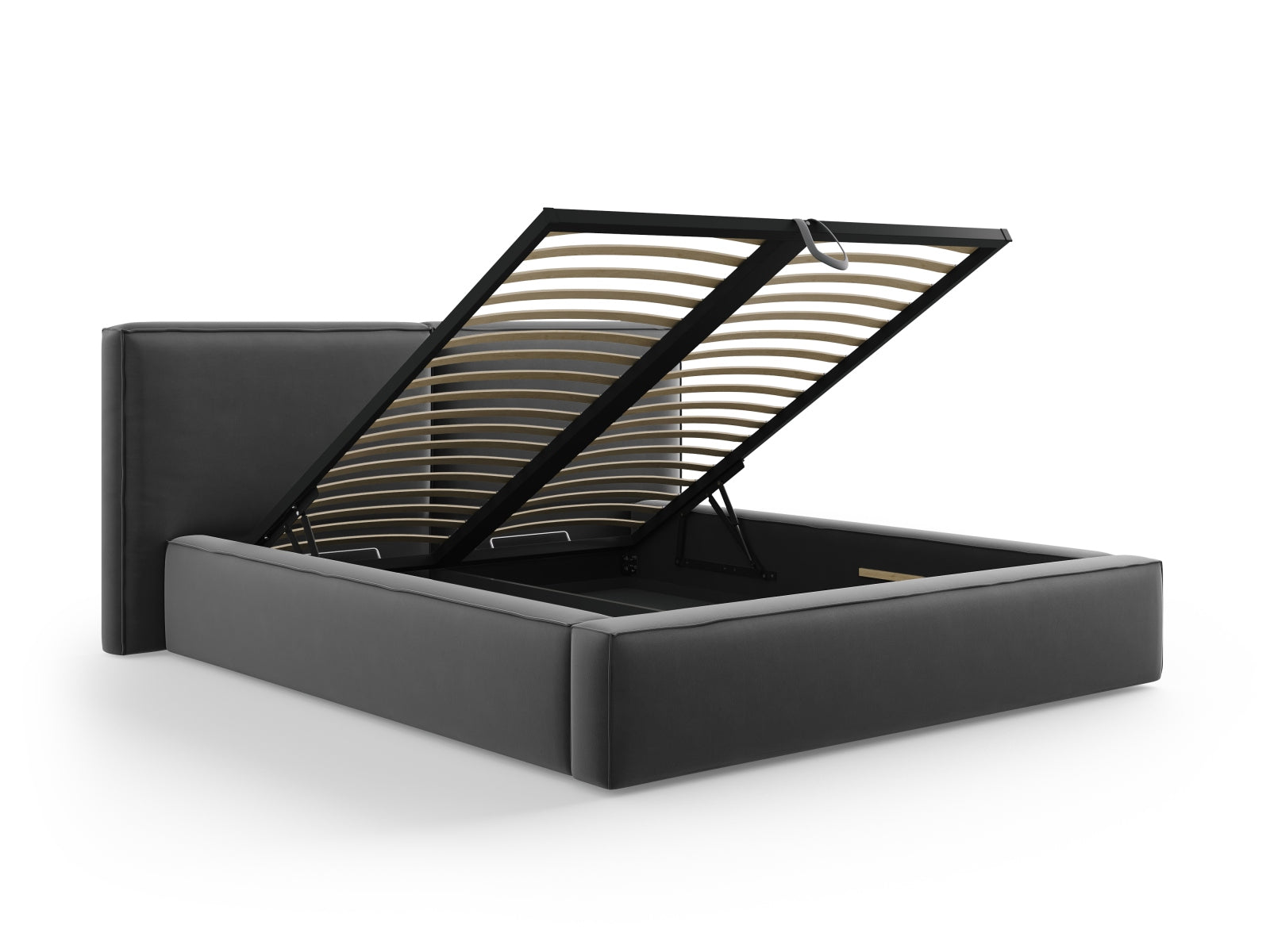 Entdecken Sie das stilvolle Arendal Velour Bett von Cosmopolitan Design. Mit doppeltem Headboard und cleverem Stauraum – ideal für Ihr modernes Schlafzimmer!