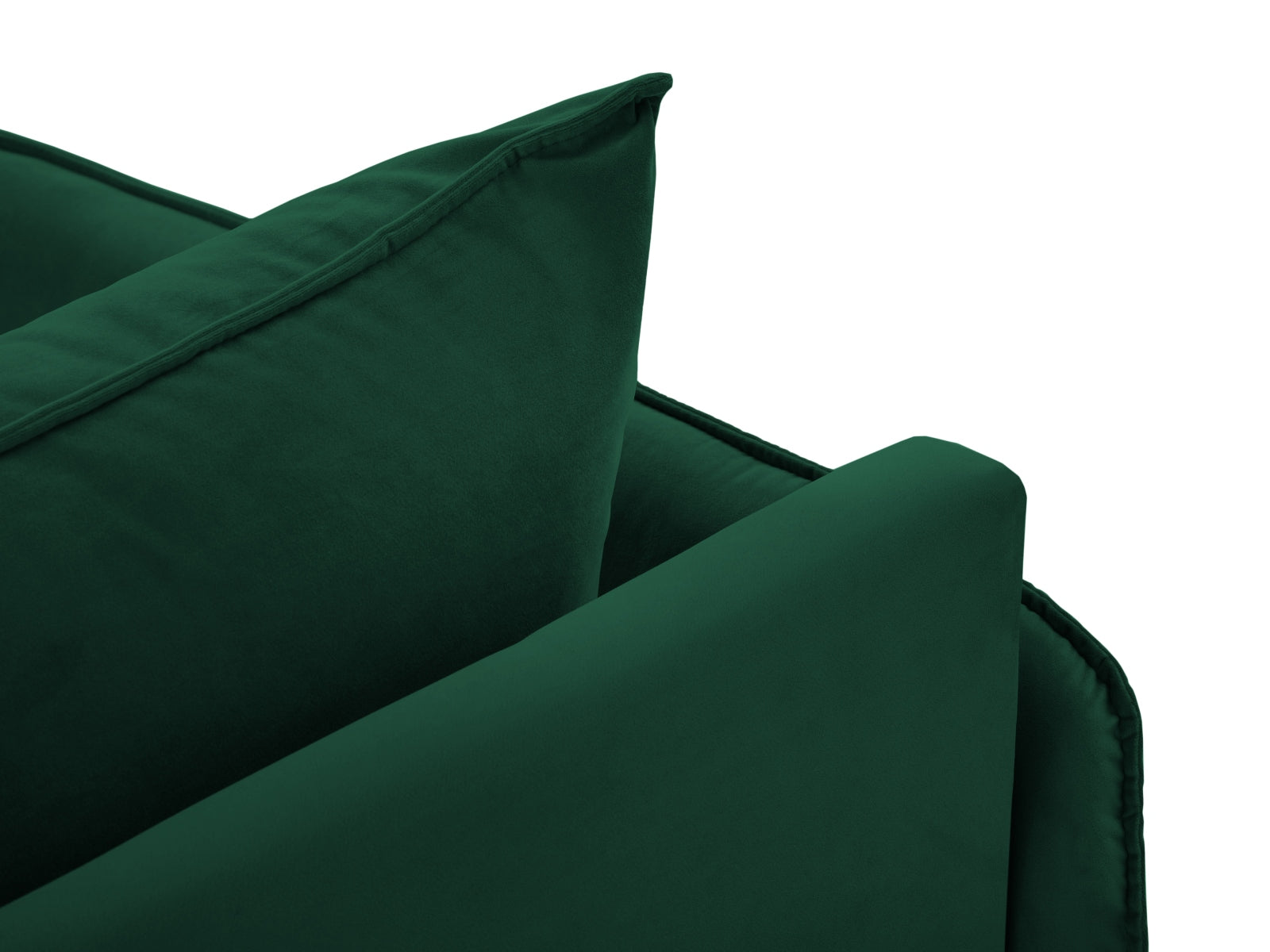 Elegantes Vienna Velour Sofa Chaise Lounge links mit 1 Sitz in edlem Bottle Green, ideal für stilvolle Wohnräume und gemütliche Entspannung.
