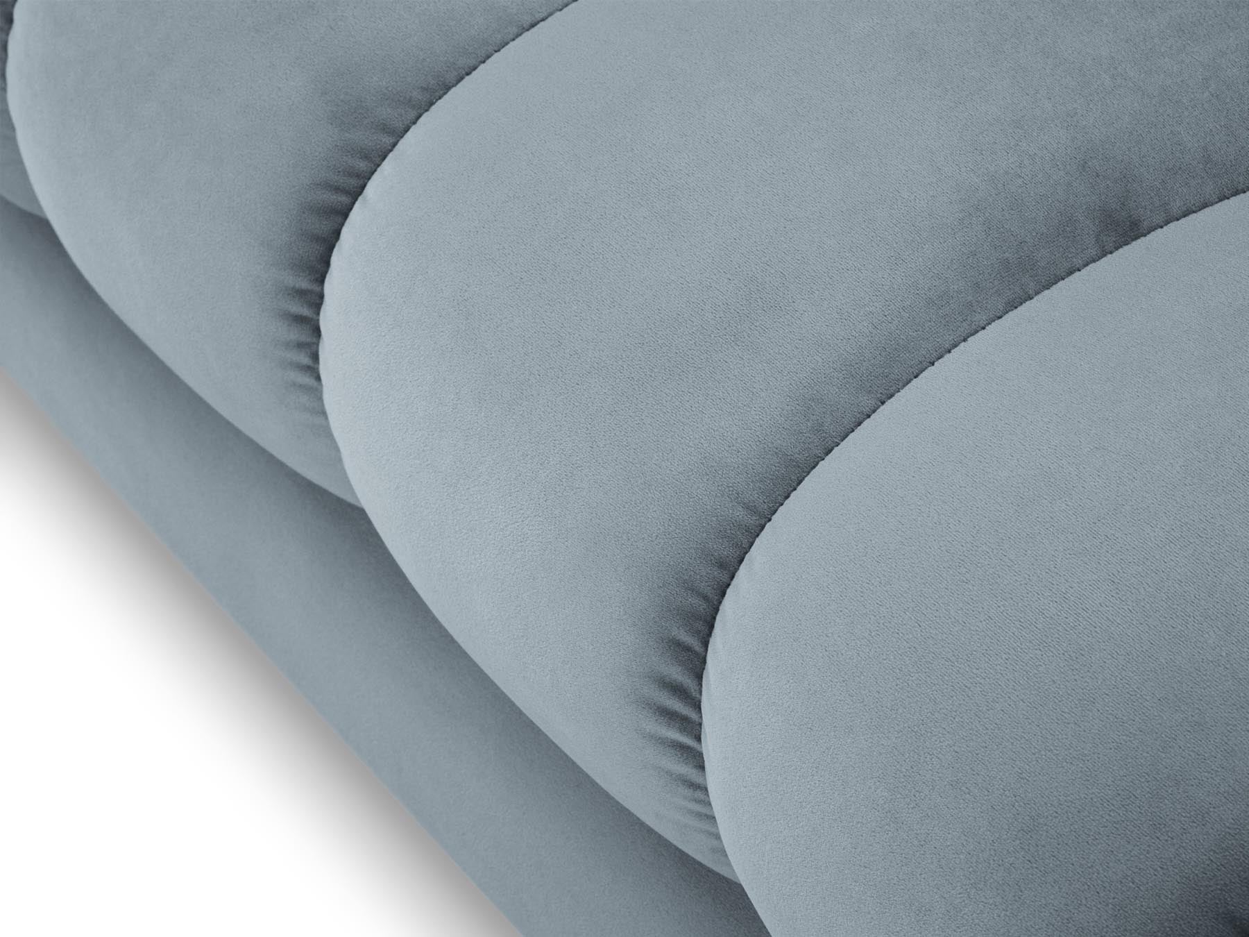 Elegante 1-Sitzer Chaise Longue links Bali in sanftem Hellblau, ideal für stilvolle Wohnräume und entspannende Rückzugsorte.