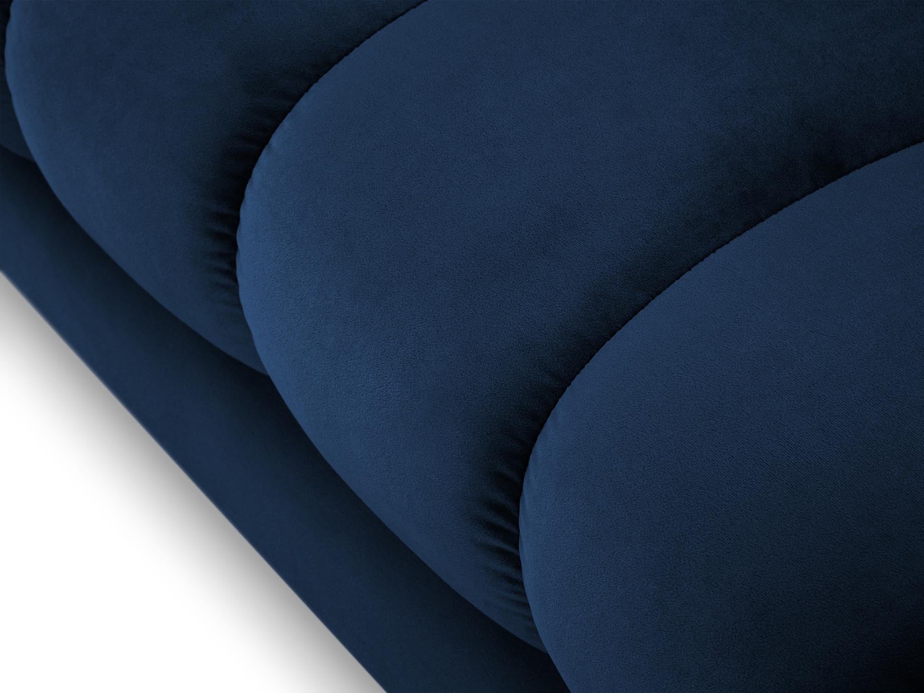 Elegante linke Chaise Longue Bali in Royal Blue-Bluvel, ideal für stilvolle Wohnräume und entspannte Momente. Teil des modularen Sofas.
