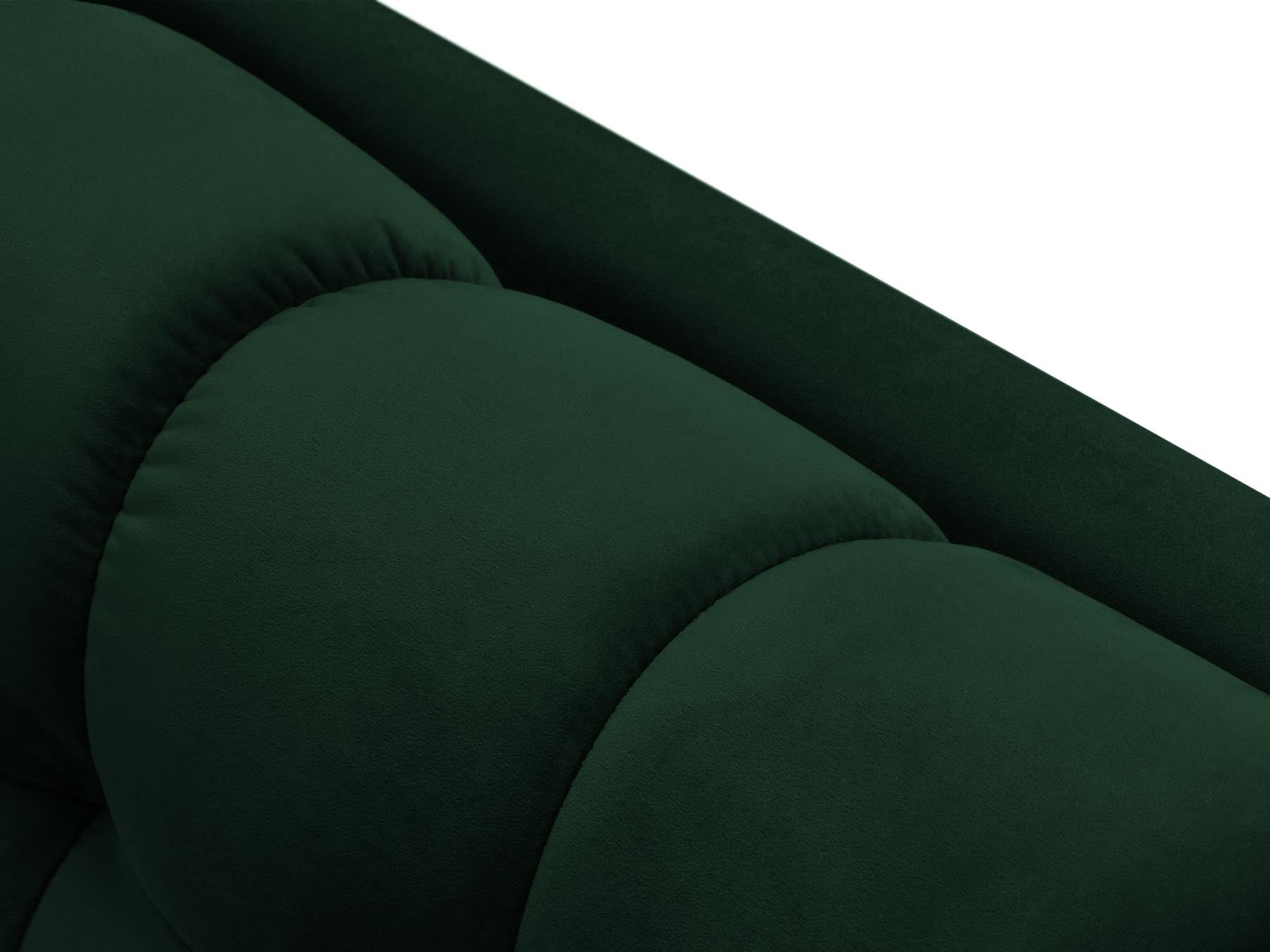 Elegante linke Chaise Longue Bali in sattem Flaschengrün, ideal für stilvolle Wohnräume und vielseitige Einrichtungsmöglichkeiten.
