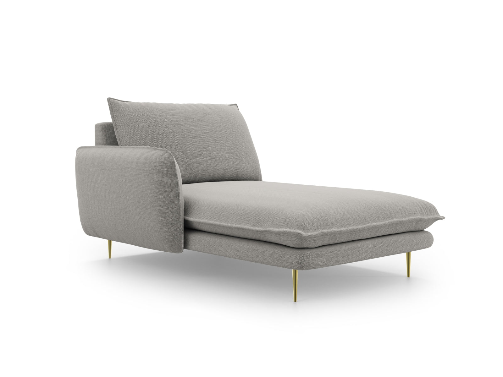 Modernes Vienna Sofa Chaise Lounge links mit 1 Sitz, in zartem Hellgrau, verleiht jedem Raum einen Hauch von Luxus und Komfort.