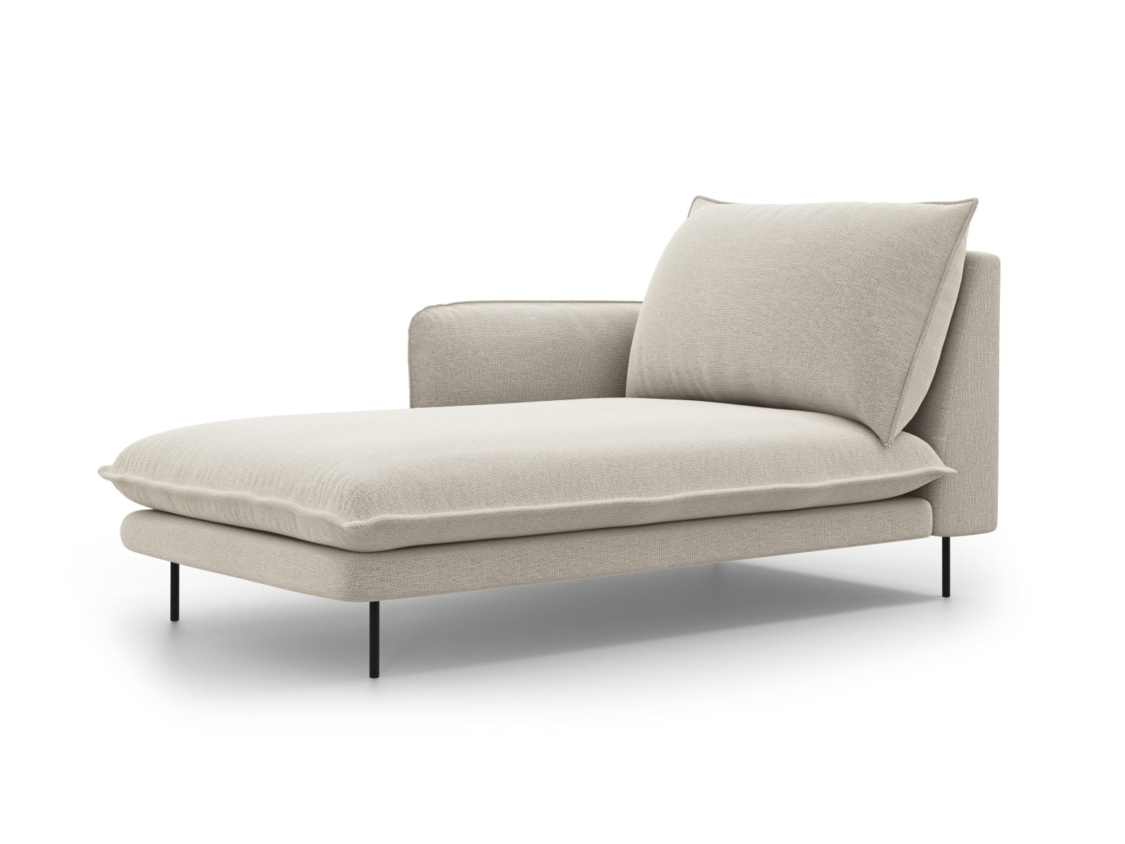 Vienna Sofa Chaise Lounge links 1 Sitz 110cm in Light Beige/Schwarz-Positano präsentiert im Onlineshop von KAQTU Design AG. L-Sofa links ist von Cosmopolitan Design