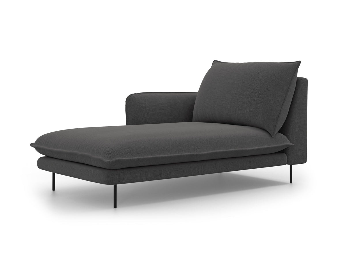 Vienna Sofa Chaise Lounge links 1 Sitz 110cm in Dark Grey/Schwarz-Positano präsentiert im Onlineshop von KAQTU Design AG. L-Sofa links ist von Cosmopolitan Design