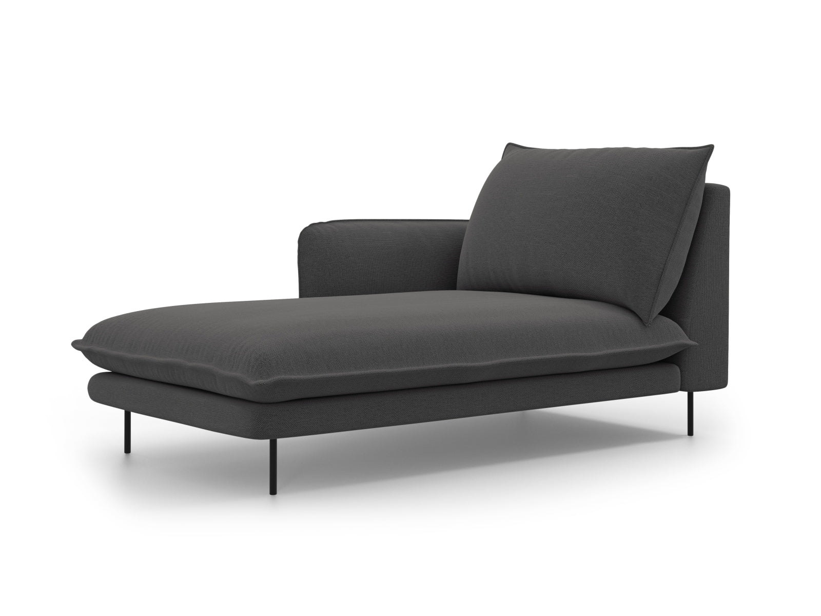 Vienna Sofa Chaise Lounge links 1 Sitz 110cm in Dark Grey/Schwarz-Positano präsentiert im Onlineshop von KAQTU Design AG. L-Sofa links ist von Cosmopolitan Design