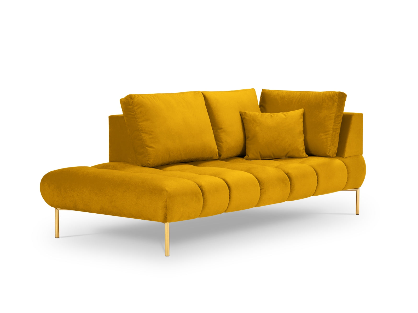 Hastings Velour Chaise Longue links 2 Sitzer in Yellow präsentiert im Onlineshop von KAQTU Design AG. Modulares Sofa ist von Cosmopolitan Design