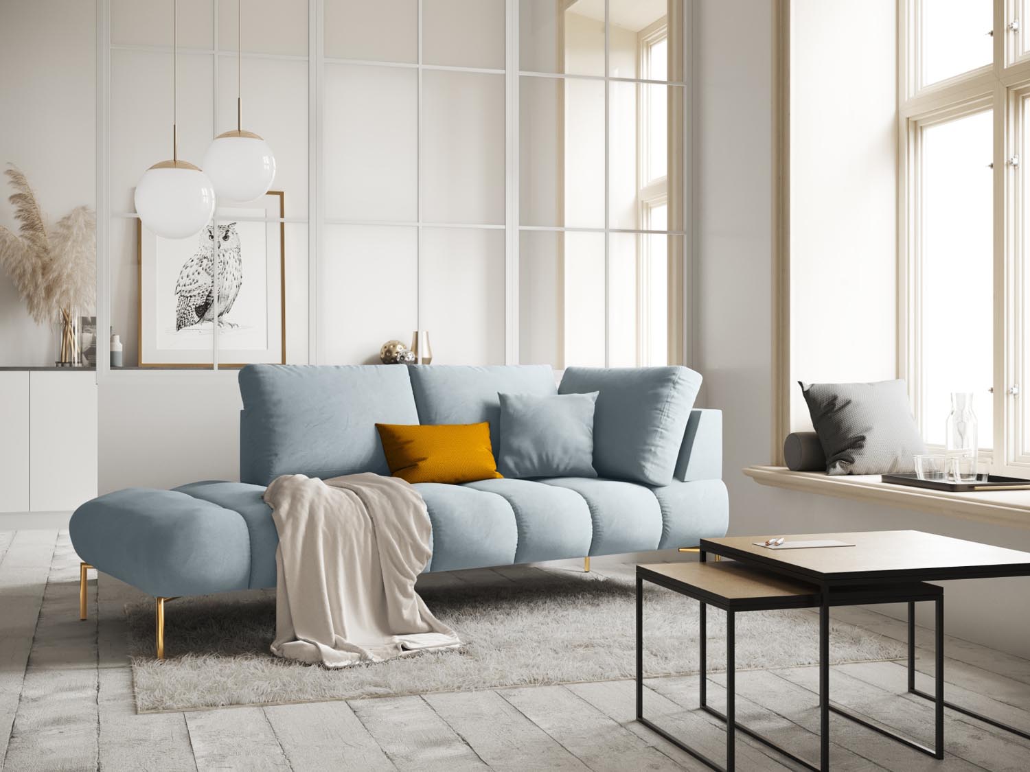 Geniessen Sie stilvollen Komfort mit der Hastings Velour Chaise Longue links 2 Sitzer von Cosmopolitan Design – ideal für Ihr modernes Wohnambiente.