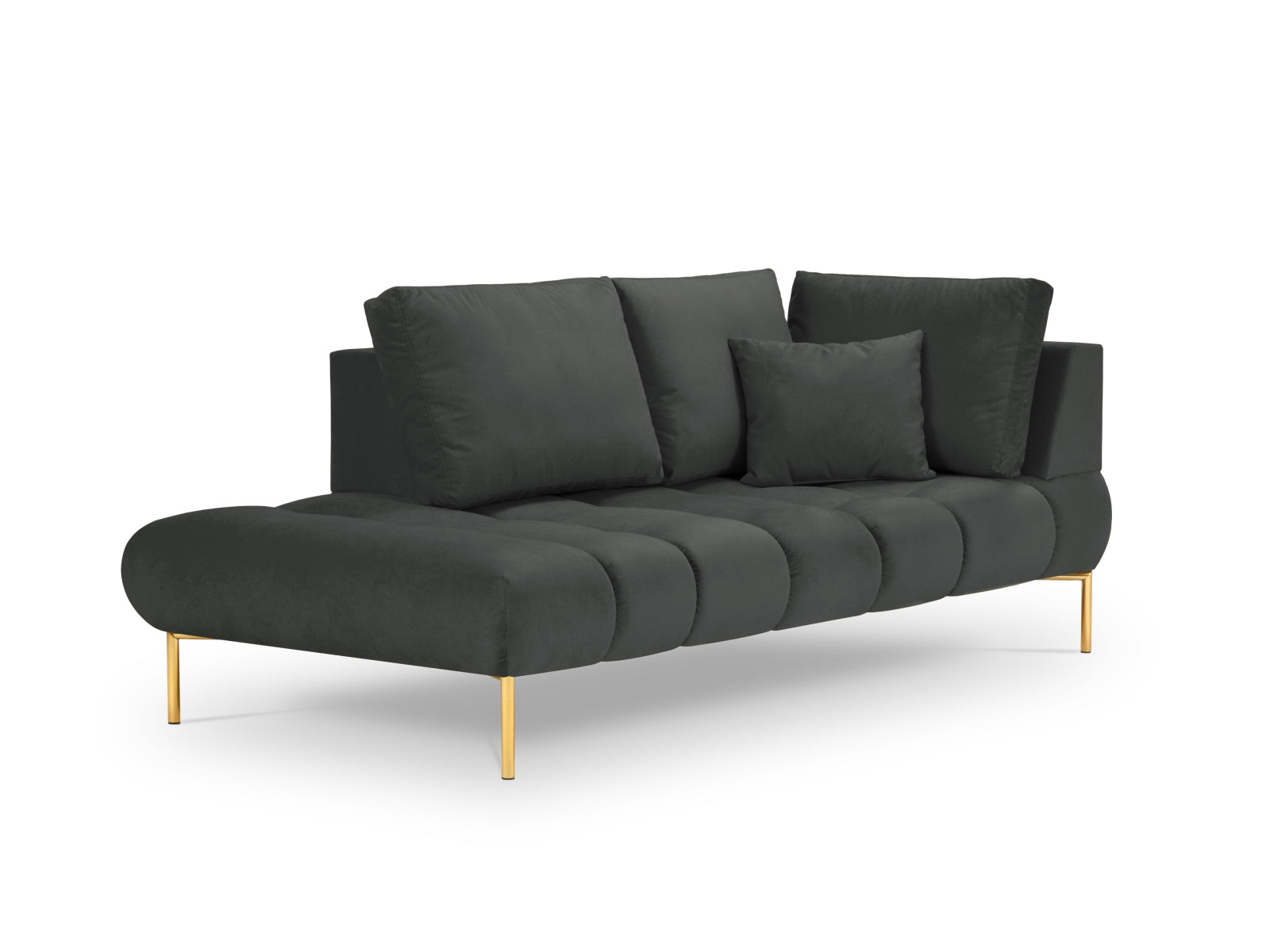 Hastings Velour Chaise Longue links 2 Sitzer in Dark Grey präsentiert im Onlineshop von KAQTU Design AG. Modulares Sofa ist von Cosmopolitan Design