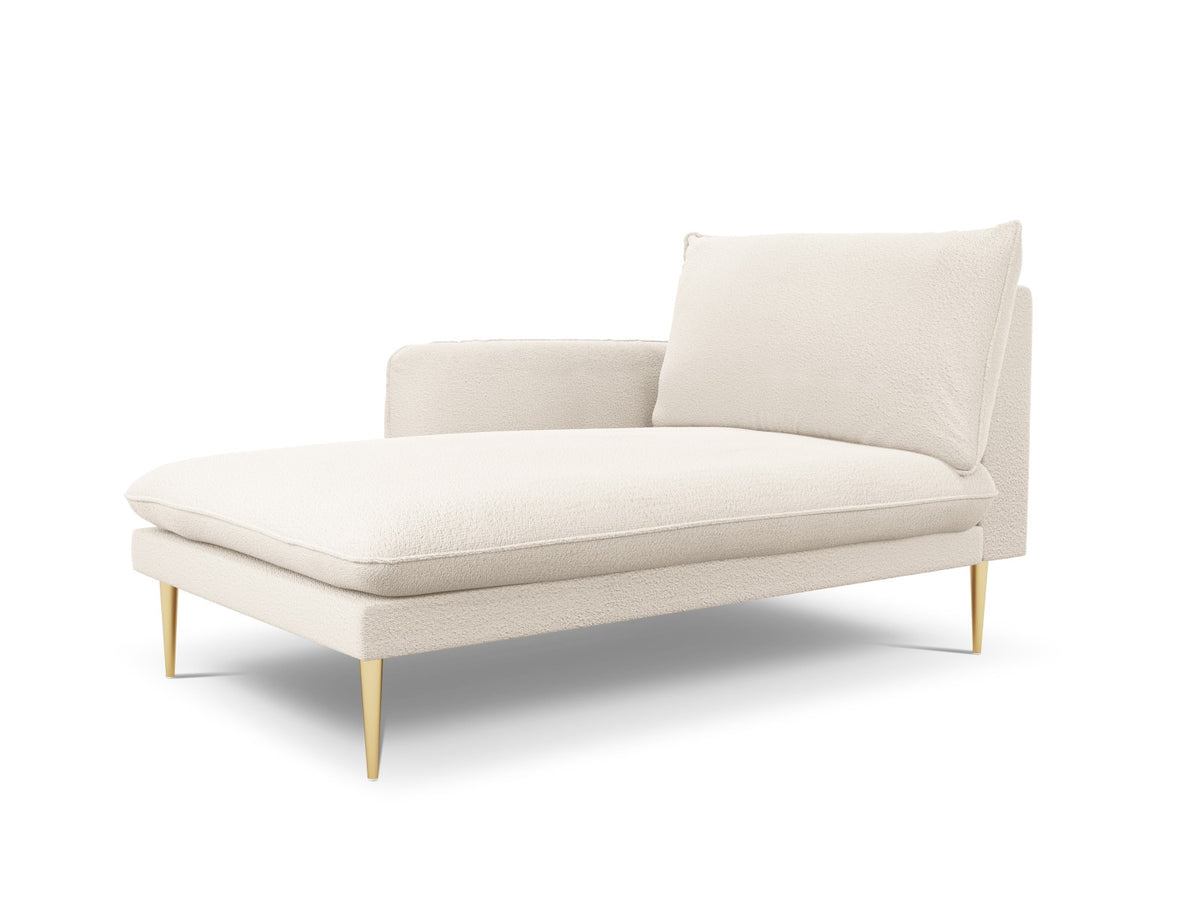 Vienna Boucle Sofa Chaise Lounge links 1 Sitz 110cm in Beige/Gold-Ascot präsentiert im Onlineshop von KAQTU Design AG. L-Sofa links ist von Cosmopolitan Design
