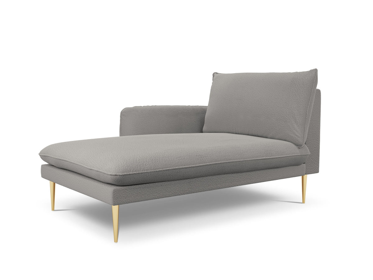Vienna Boucle Sofa Chaise Lounge links 1 Sitz 110cm in Grey/Gold-Ascot präsentiert im Onlineshop von KAQTU Design AG. L-Sofa links ist von Cosmopolitan Design