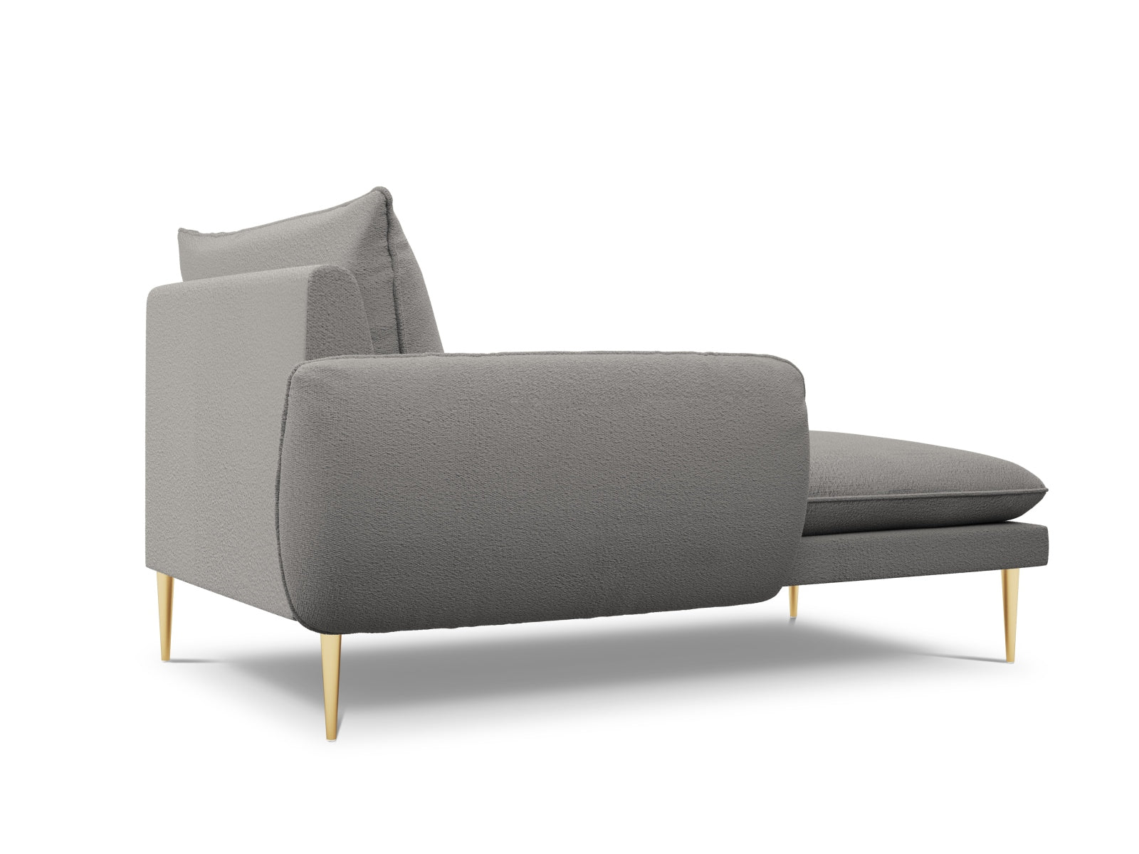 Vienna Boucle Sofa Chaise Lounge links 1 Sitz 110cm in Grey/Gold-Ascot präsentiert im Onlineshop von KAQTU Design AG. L-Sofa links ist von Cosmopolitan Design