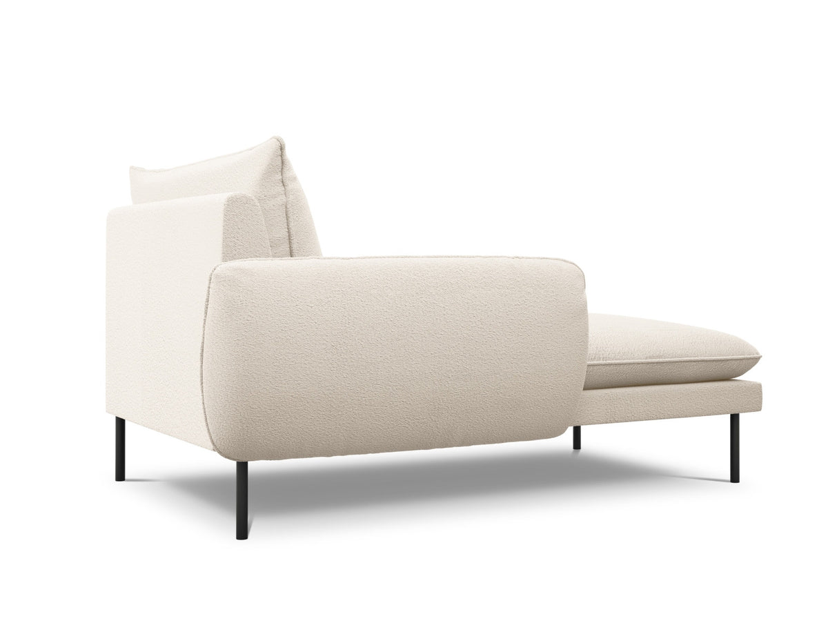 Vienna Boucle Sofa Chaise Lounge links 1 Sitz 110cm in Beige/Schwarz-Ascot präsentiert im Onlineshop von KAQTU Design AG. L-Sofa links ist von Cosmopolitan Design
